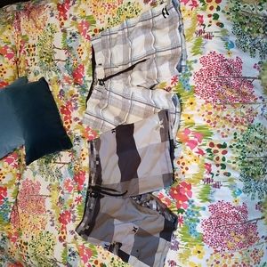Two pair men's swim trunks.  Hurley and Billabong.